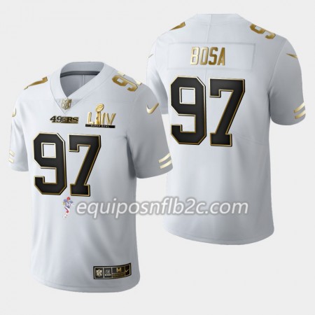 Camiseta Hombre NFL San Francisco 49ers Nick Bosa 97 Nike Blanco Golden Edition 2020 Super Bowl LIV Camiseta Hombre NFL San Francisco 49ers Nick Bosa 97 Nike Blanco Golden Edition 2020 Super Bowl LIV
